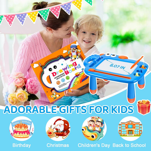 1 2 3 1-3, Magnetic Drawing Board for Toddler Boys, Toys for Year Old Boy, Mess Free Doodle Board Pad, Kids Magna