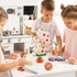 Set, ROBOTIME Wooden Play Food Cutting Vegetable Pretend Play Toy Food for Play Kitchen with Shopping Bag Kids Kitchen