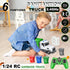 2.4Ghz Remote Control Garbage Truck Toys - 1/24 RC Truck with 4 Trash Cans, 6 Channel Remote Control, Gifts for Boys 3+