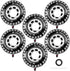 6 Pcs Large 30 Inch Race Car Wheel Balloons for Birthday Party Race Car Theme Decorations