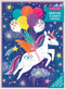 Mudpuppy Unicorn Party Greeting Card Puzzle - 12 Pieces, Magical Unicorns & Balloons, Includes Envelope & Sticker Seal,