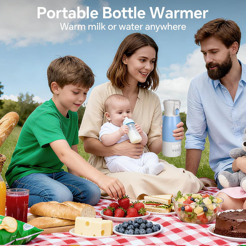 17oz 16000mAh Portable Bottle Warmer for Travel - Portable Milk Warmer for Baby with Patent-Designed Formula Storage