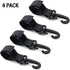 4 Pack Stroller Hooks Baby Stroller Hanging Clips Hook for Mommy Stroller Multipurpose Hooks Stroller Clip Straps for Hanging Diaper Bags Grocery Shopping Bags (Black)