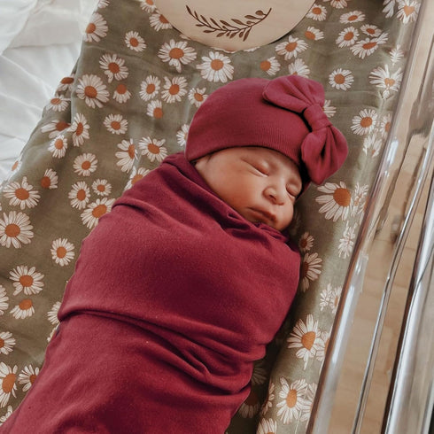 DRESHOW BQUBO Newborn Receiving Blanket Bow Hat Gloves Set Cotton Warm Baby Swaddle Blanket Wrap Baby Sleep Sack Shower Gift by DRESHOW
