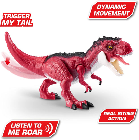 Robo Alive Dino Action T-Rex by ZURU Dinosaur Toys, Real Biting Action, Lifelike Roars Sound, Robotic Interactive
