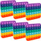 Genovega 6 Packs Fidget Toys for Boys Girls Kids, Classroom Sensory Push Bubble Aids, Rainbow Square Bulk Gifts