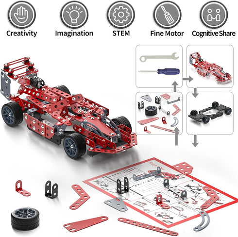 Set 8-12, 8 9 10 11 Lucky Doug Building Kit Model Car - STEM Project Building Toys for Kids Ages Assembly Building