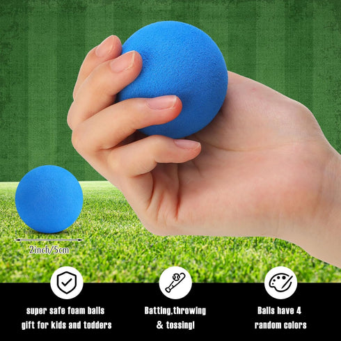 Wettarn 4 Pieces Foam Baseball Bat 24 Inches with 4 Pcs Safe Soft Baseballs T Ball Set for Outdoor Indoor Sport Game