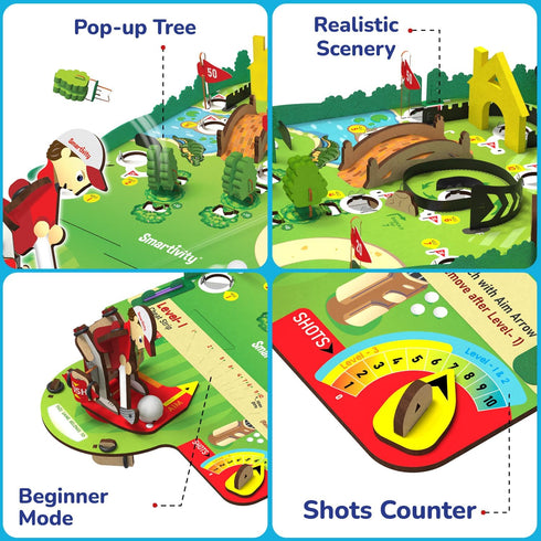 6 12 6,7,8,9,10,11,12 Smartivity Mini Golf Table Top Game for Kids Ages to | Build & Play with Your Own Golf Course |