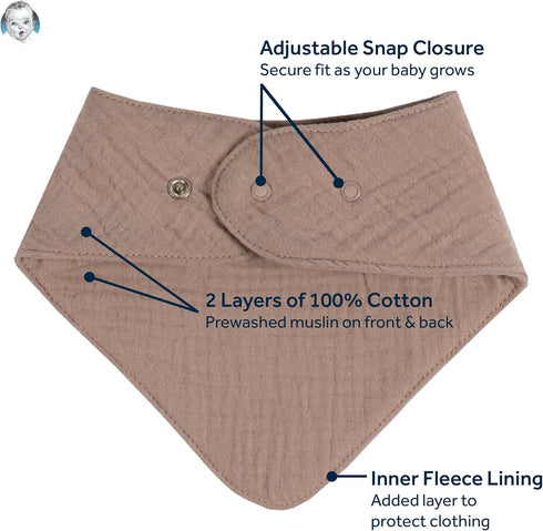Soft Muslin Bandana Bibs for Babies - Perfect for Feeding