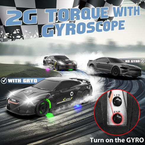 1/43 2.4GHz 4WD RC Drift Car, Mini Drifting RC Car with Gyro Full Proportional Drift Cars RTR Remote Control Cars