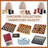 WE Games Checkers Pieces Only - Wooden Checker Board Game Pieces, 24 Stackable Black and Red Player Pieces