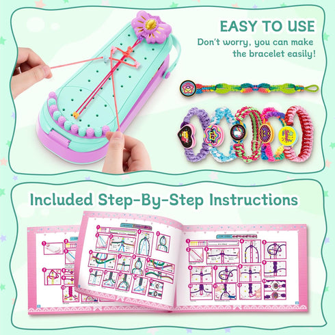 2-in-1 Set 6 7 8 9 10 11 12 Hollyhi Friendship Bracelet Making Kits: DIY Art and Crafts Jewelry String Braiding Toys