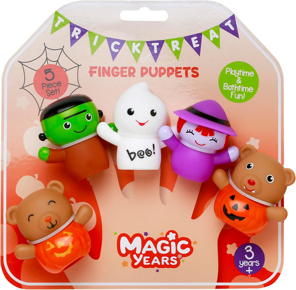 Magic Years 5 Piece Halloween Finger Puppets for Toddlers and Kids, Characters
