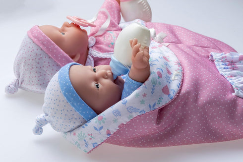 JC Toys La Baby 11" Soft Body Twin Baby Dolls with Accessories for Children