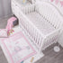 Set 3 Set La Premura Baby Crib Bedding for Girls, Pink Elephant & Love Balloons Piece Standard Size Nursery Crib