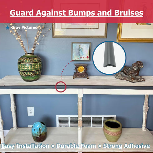 Cardinal Gates EC Edge Cushion for Baby Proofing, Black - Soft Foam Strip for Baby Safety, 12 Feet Padding