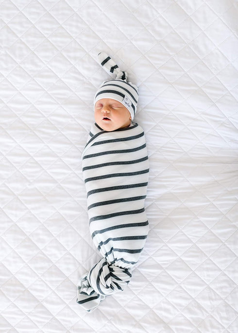 Copper Pearl Large Premium Knit Baby Swaddle - City Design