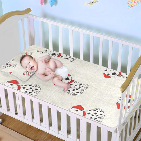 SyXIOP 28" 52" Cute Dalmatian Dog Cartoon Cooling Baby Mattress Protector Crib x Ultra Soft Crib Mattress pad