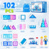 102pcs Frozen Castle Magnetic Tiles - 3D Diamond Building Blocks STEM Educational Toys for Kids Age 3-8 Birthday Gifts