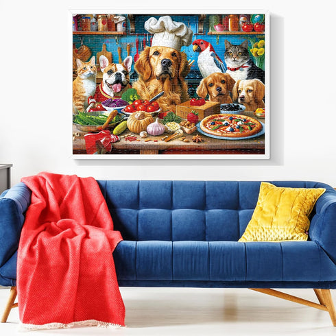 VOLUVOLU 500 20.515 Piece Puzzles for Adults, Funny Puppy Animal Jigsaw Puzzles, Food Kitchen Jigsaw Puzzle, Animal Pet