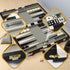 Backgammon Sets 15-Inch Set 2-Player Backgammon Set 32 for Adults Black PU Leather Board Game Classic Travel
