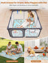 47"x47" 6-12 Dripex Baby Playpen with Mat Small Play Yard for Babies Months, Breathable Mesh & Waterproof Non-Slip Pad