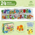 24 Pack 3-in-1 6-12 Easter Party Favors for Kids, Dinosaur Building Block Toys, Kids Classroom Gifts, Stocking