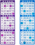 Yuanhe Bingo Paper Game Cards - 3 Cards, 100 Sheets in Mixed Colors