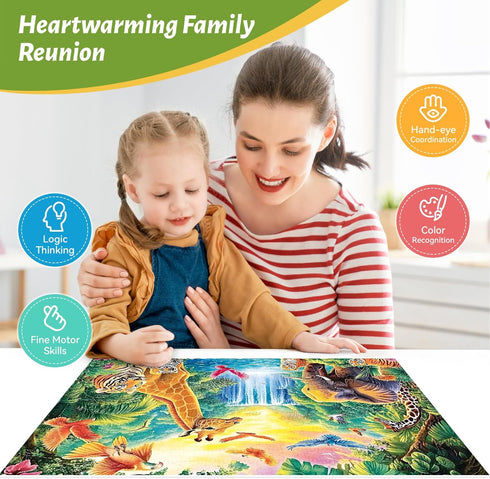 ZSYCZAO 500 20.5 15 Inch Piece Puzzle for Adults, Rainforest Animals Jigsaw Puzzle, Challenging Nature Puzzle Game