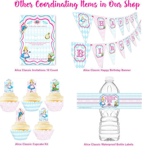 Alice in Wonderland Happy Birthday Banner