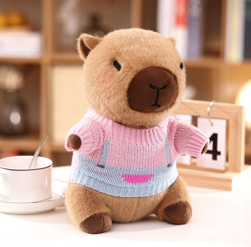2 12 10.2 Capybara Plush with pcs Clothes & Accessories, Dress Up Capybara Stuffed Animal Plush Toys, in Cute Plushies