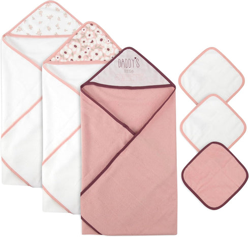 6 Set Set Hooded Baby Bath Towel and Washcloth Piece for Newborns, Infants & Toddlers, Boys & Girls Baby Hooded Towels