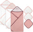 6 Set Set Hooded Baby Bath Towel and Washcloth Piece for Newborns, Infants & Toddlers, Boys & Girls Baby Hooded Towels