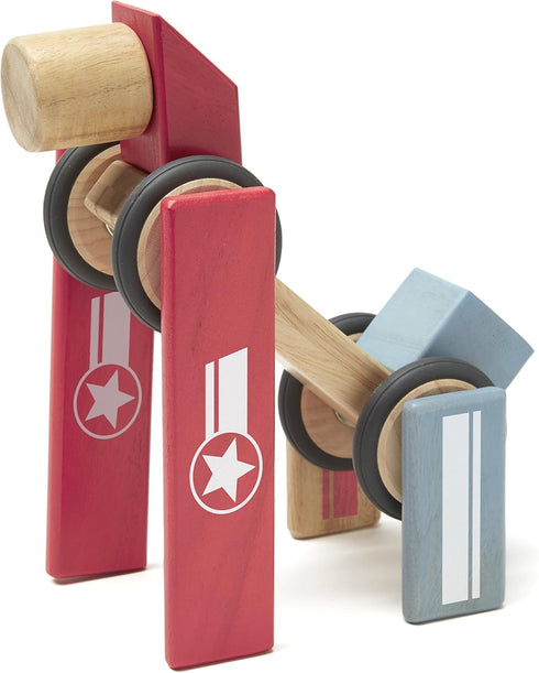 Tegu Daredevil Magnetic Wooden Block Set - 12 Pieces for Ages 1-99