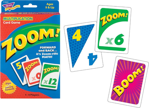 Trend Enterprises Zoom! Multiplication Card Game - 1 to 4 Players, Ages 9 and Up, Build Multiplication Skills
