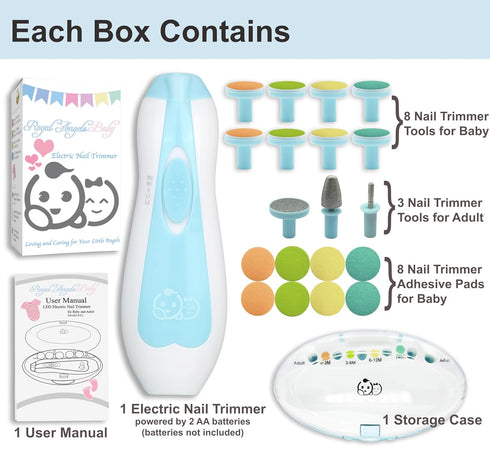 Royal Angels 21 1 Trimmer Set 2 4-in-1 in Electric Nail Value (Blue) & Pcs Nose, Nail & Ear Cleaner (Blue & Pink)