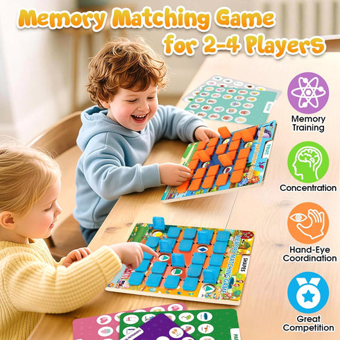 2 Pack 3 4 5 6 7 8 Matching Memory Game for Kids Age Years Old, Travel Toy for Toddlers Boys Girls, Road Trip Travel
