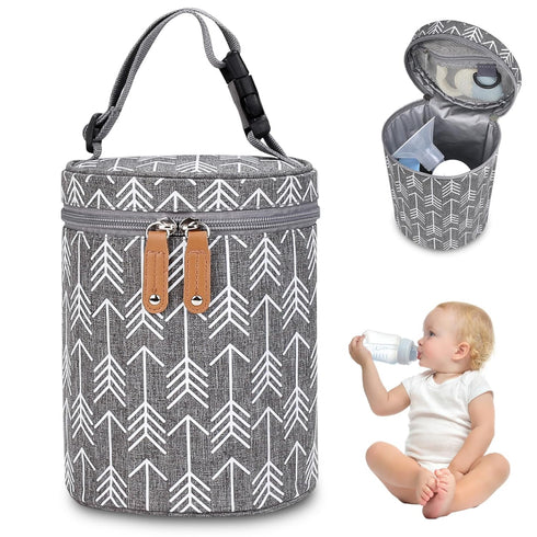 Wedhapy Breastmilk Cooler Breastmilk Storage Bag 5.5x7.5 Inch Cylindrical Cooler Bag with Zipper