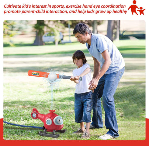 Outdoor Water Sprinklers Set with 4 T Ball for Kids Ages 4-8, Summer Lawn Game Equipment for Boys and Girls