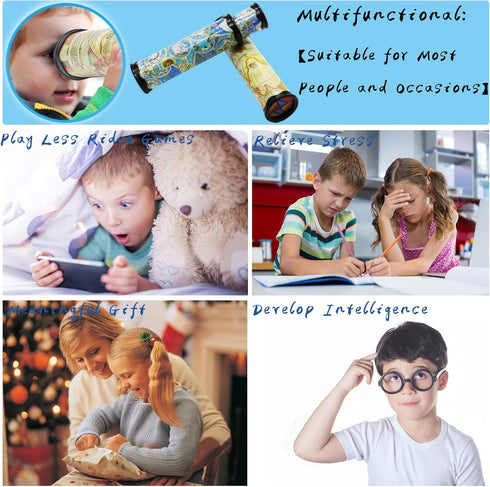 2 Pack Classic Kaleidoscope Toy, Magic Rotating Kaleidoscope, Educational Gift for Children