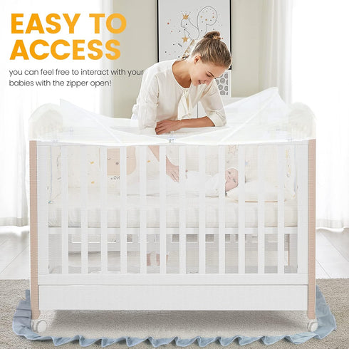 Orzbow Crib Tent to Keep Baby from Climbing Out | Breathable Pop Up Mosquito Net for Crib Net to Keep Baby in, Canopy