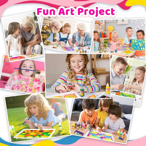 Titoclar Art Supplies for Kids - Water Marbling Paint Kit for Ages 3-12, Birthday Gifts for Girls