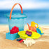 Set Playset Set 11 18 B. toys Shore Thing Large Bucket Water Play Beach Bucket (Navy) with Funky Sand Toys for Kids