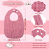 Frienda 8 Pcs Muslin Bibs Baby Cotton Bandana Drool Bibs Bulk for Boys Girls Newborn Infant 6 Absorbent Layers Bibs Feeding Accessory(Pink Purple Colors)