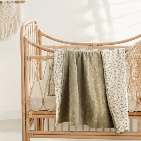 4 47"x47" lulumoon Muslin Baby Blanket for Unisex - Soft Cotton Receiving Blanket for Infant - Layer Reversible