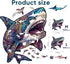 500 17.3 17.4 Inches Delobil Wooden Puzzles for Adults, Shark Jigsaw Puzzles Pieces, Unique Shape Puzzles with Wooden