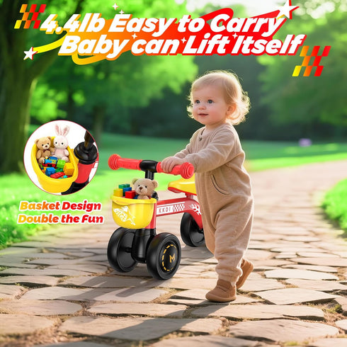 Kkdi 1 2 1 2 Baby Balance Bike Ride on Toys for Year Old, Toddler Bike, First Birthday Gifts for Year Old Boys Girls