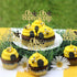 Gyufise 24Pcs Bumble Bee Cupcake Toppers - Gold Glitter Oh Baby Cupcake Picks for Baby Shower Birthday Party