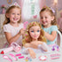 Set, 3 4 5 6 7 8+ Toylink Doll Head for Hair Styling Kids Makeup Blonde Bride Beauty Stylist Pretend Play Toy